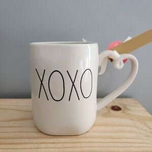 Rae Dunn XOXO Ceramic Mug With Heart Handle